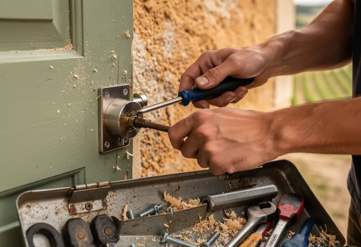 Changement de serrure sur une porte à Rivesaltes