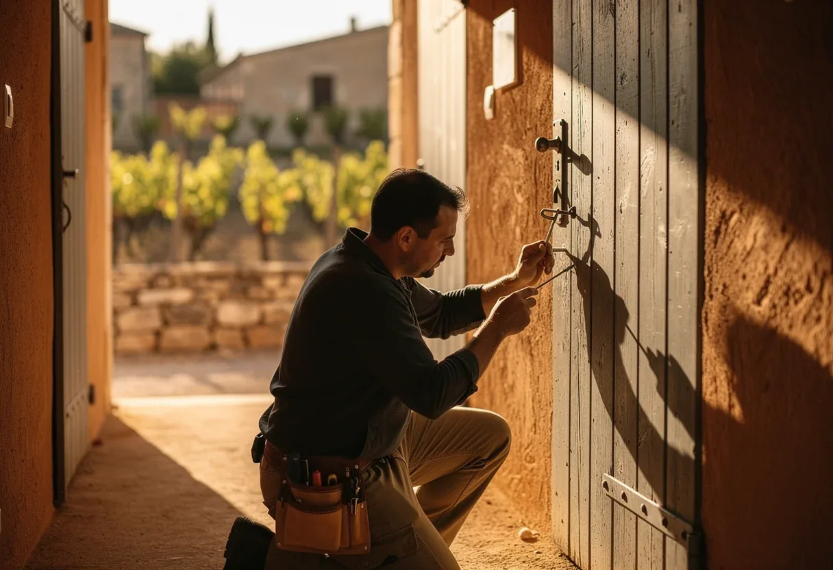 Ouverture fine d'une porte claquée à Rivesaltes